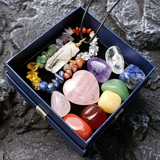 Natural Chakra Stones Set with Gift Box