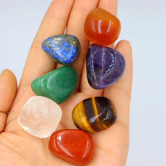 7pc/set Natural crystal Yoga Polished Energy Stone